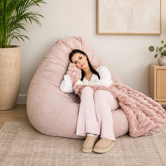Woman on a Blossom Boucle Luna Lounger