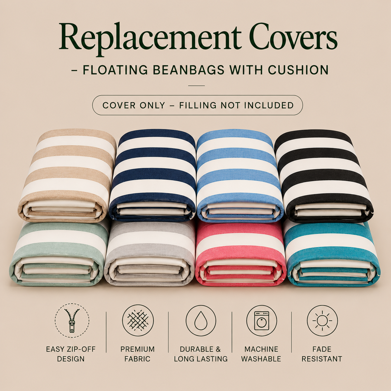Replacement Covers for Floating Beanbags with Cushion